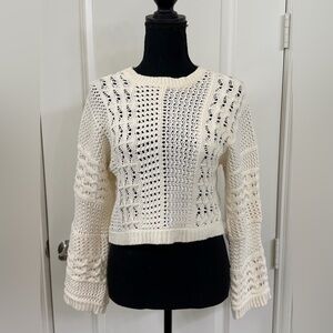 Madewell Women's Cream Textured Knit Sweater